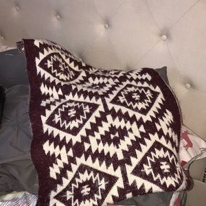 Red/maroon & cream aztec print infinity scarf